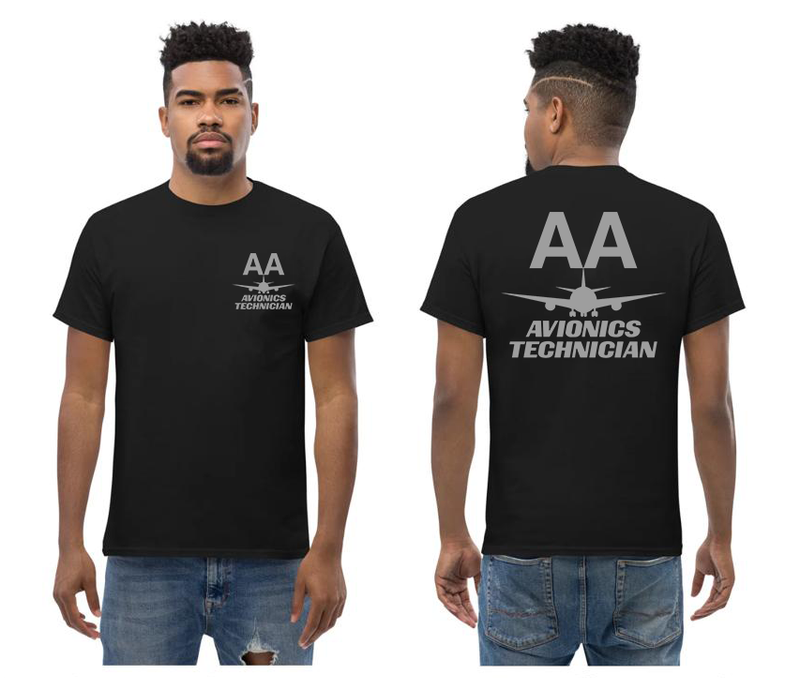 AMERICAN AIRLINES APPAREL - Avionics Technician  Grey Font Logo T-Shirts