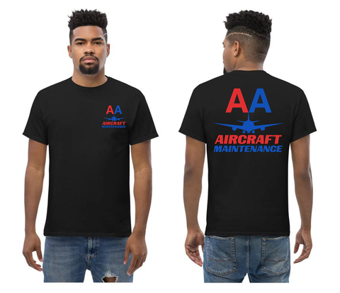 AMERICAN AIRLINES APPAREL - Aircraft Maintenance Red blue Font Logo T-Shirts