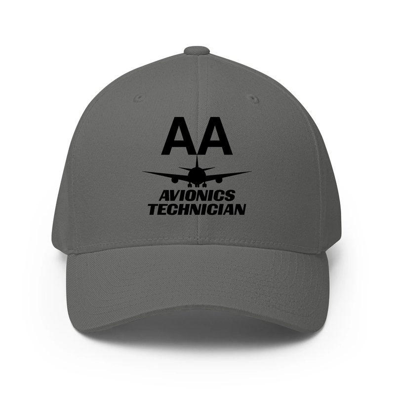 AMERICAN AIRLINES APPAREL - Closed Back Structred Cap (Flexifit 6277) -  Avionics Technician  -  Charcoal  Caps