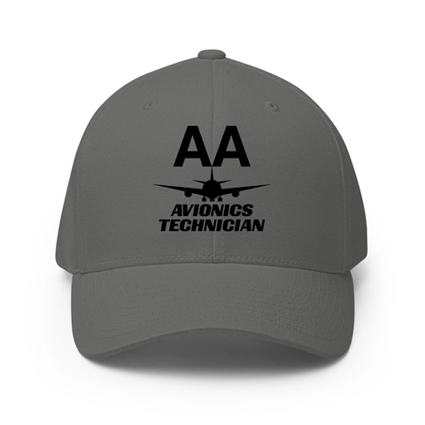 AMERICAN AIRLINES APPAREL - Closed Back Structred Cap (Flexifit 6277) -  Avionics Technician  -  Charcoal  Caps