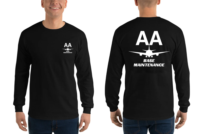 AMERICAN AIRLINES APPAREL - Base Maintenance  White Logo Long Sleeve Shirts