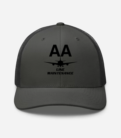 AMERICAN AIRLINES APPAREL - Retro Trucker Hat  Yupoong 6606 - Line Maintenance  -   Charcoal Hat
