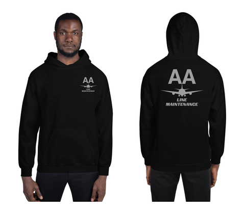 AMERICAN AIRLINES APPAREL - Line Maintenance  Grey Logo Men's Hoodie