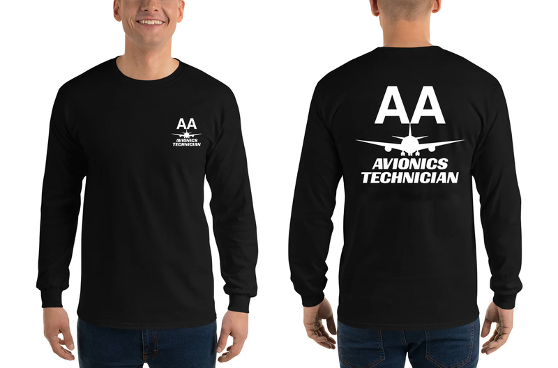 AMERICAN AIRLINES APPAREL - Avionics Technician  White Logo Long Sleeve Shirts
