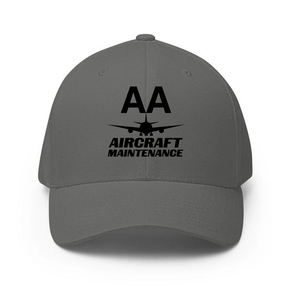 AMERICAN AIRLINES APPAREL - Closed Back Structred Cap (Flexifit 6277)  Aircraft Maintenance - Charcoal Hat