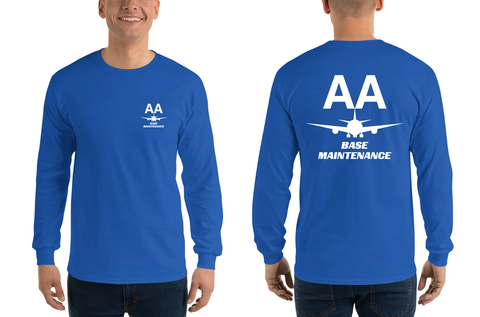AMERICAN AIRLINES APPAREL - Base Maintenance  White Logo Long Sleeve Shirts