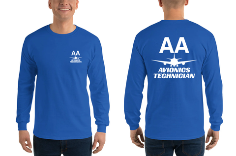 AMERICAN AIRLINES APPAREL - Avionics Technician  White Logo Long Sleeve Shirts