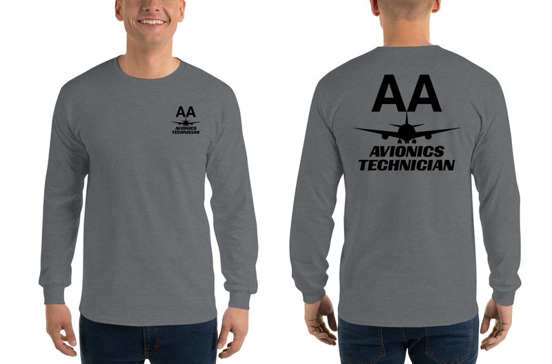 AMERICAN AIRLINES APPAREL - Avionics Technician  Black Logo Long Sleeve Shirts