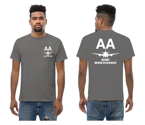 AMERICAN AIRLINES APPAREL -Base Maintenance White Font Logo T-Shirts