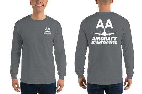 AMERICAN AIRLINES APPAREL - Aircraft Maintenance   White Logo Long Sleeve Shirts