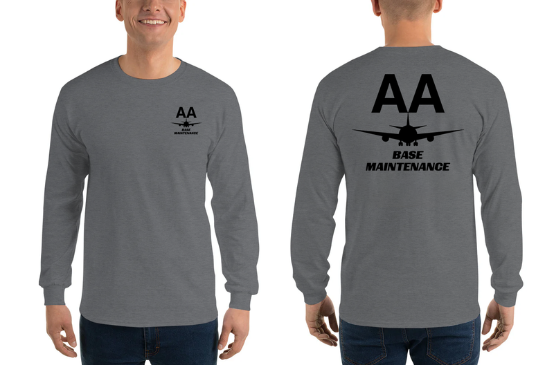 AMERICAN AIRLINES APPAREL - Base Maintenance  Black Logo Long Sleeve Shirts