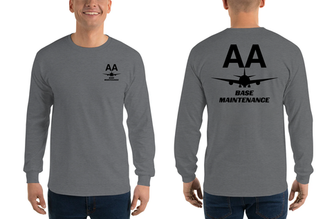 AMERICAN AIRLINES APPAREL - Base Maintenance  Black Logo Long Sleeve Shirts