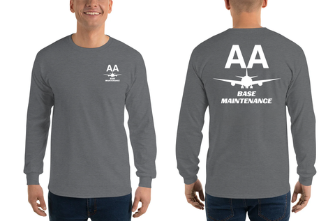 AMERICAN AIRLINES APPAREL - Base Maintenance  White Logo Long Sleeve Shirts