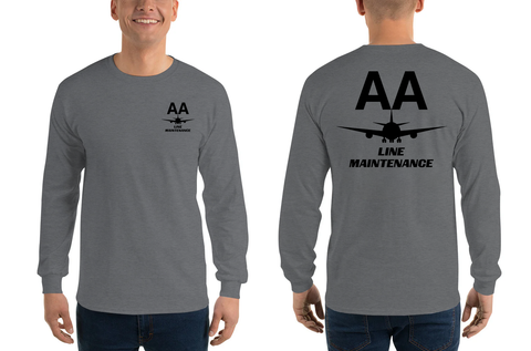 AMERICAN AIRLINES APPAREL - Line Maintenance  Black Logo Long Sleeve Shirts