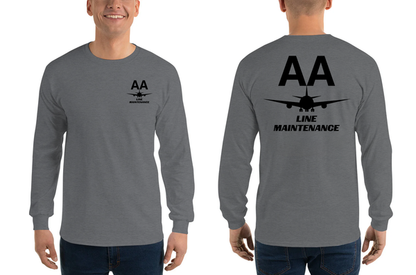 AMERICAN AIRLINES APPAREL - Line Maintenance  Black Logo Long Sleeve Shirts
