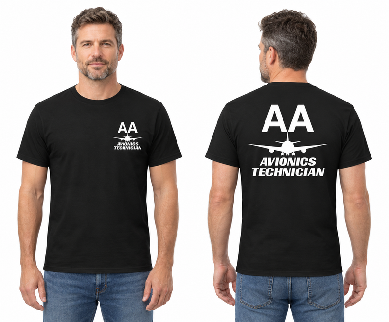 AMERICAN AIRLINES APPAREL Avionics Technician  White Font Logo T-Shirts