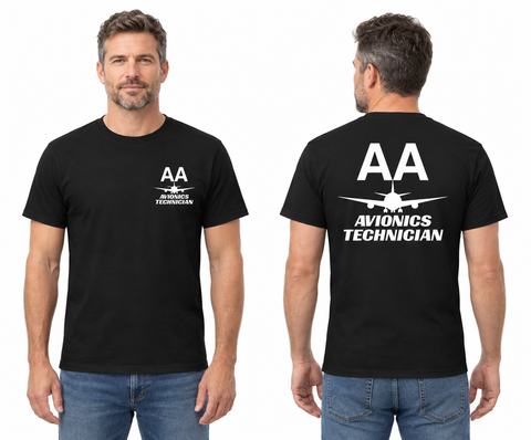 AMERICAN AIRLINES APPAREL Avionics Technician  White Font Logo T-Shirts