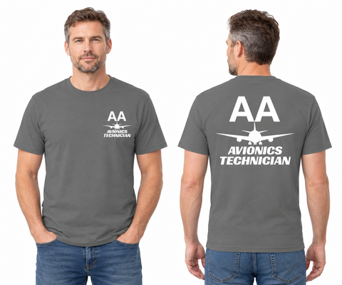 AMERICAN AIRLINES APPAREL Avionics Technician  White Font Logo T-Shirts