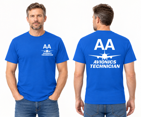 AMERICAN AIRLINES APPAREL Avionics Technician  White Font Logo T-Shirts