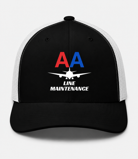 AMERICAN AIRLINES APPAREL - Retro Trucker Hat  Yupoong 6606 - Line Maintenance  -   Navy Hat