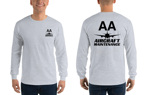 AMERICAN AIRLINES APPAREL - Aircraft Maintenance Black Logo Long Sleeve Shirts