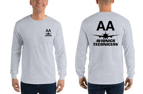 AMERICAN AIRLINES APPAREL - Avionics Technician  Black Logo Long Sleeve Shirts