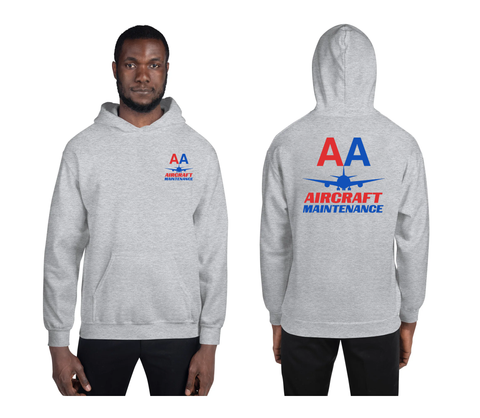 AMERICAN AIRLINES APPAREL - Aircraft Maintenance Red-Blue Logo Men's Hoodie