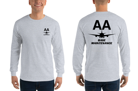 AMERICAN AIRLINES APPAREL - Base Maintenance  Black Logo Long Sleeve Shirts