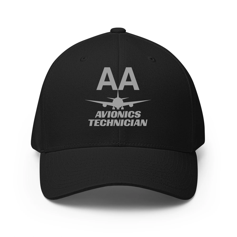 AMERICAN AIRLINES APPAREL - Closed Back Structred Cap (Flexifit 6277) -  Avionics Technician  -  Black Caps