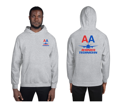 AMERICAN AIRLINES APPAREL -Avionics Technician  Red-Blue Logo Men's Hoodie