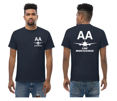 AMERICAN AIRLINES APPAREL Line Maintenance White Font Logo T-Shirts