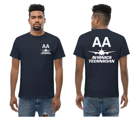 AMERICAN AIRLINES APPAREL - Avionics Technician  White Font Logo T-Shirts