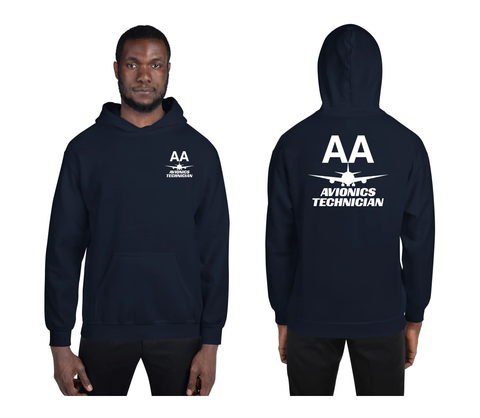 AMERICAN AIRLINES APPAREL -Avionics Technician  White Logo Men's Hoodie