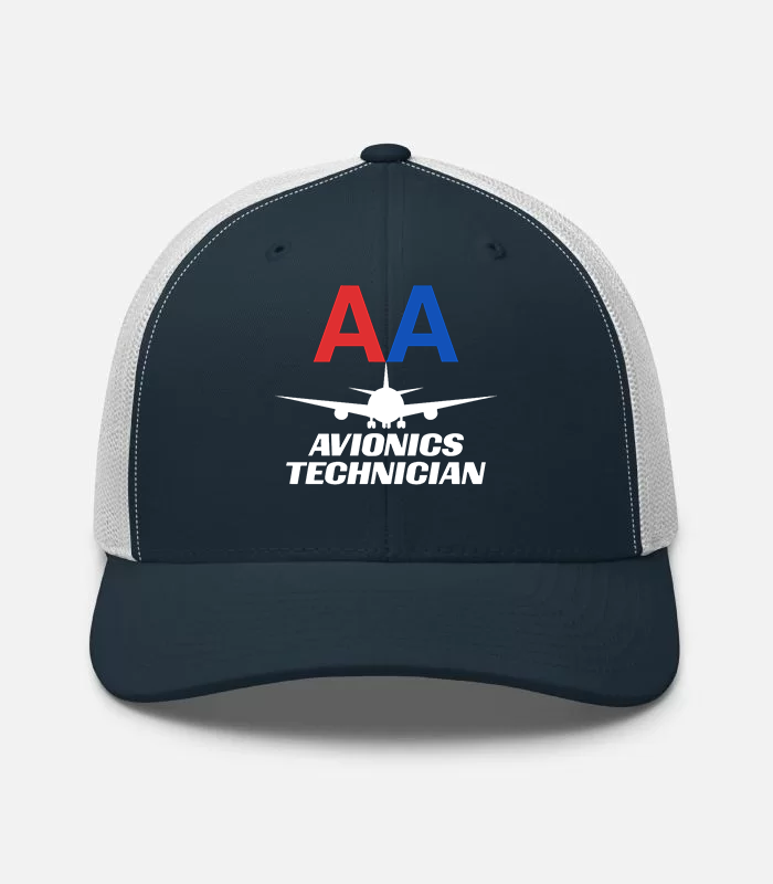 AMERICAN AIRLINES APPAREL - Retro Trucker Hat  Yupoong 6606 -Avionics Technician  -   Navy Hat