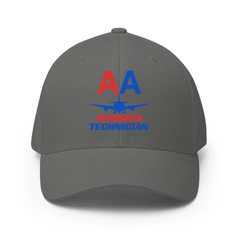 AMERICAN AIRLINES APPAREL - Closed Back Structred Cap (Flexifit 6277) -  Avionics Technician  -  Charcoal  Caps