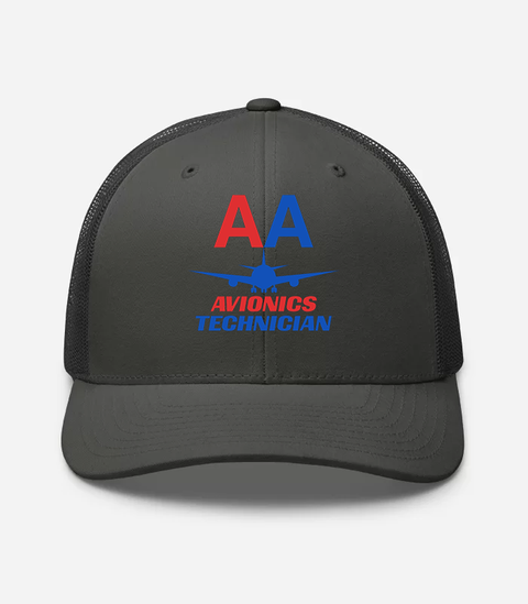 AMERICAN AIRLINES APPAREL - Retro Trucker Hat  Yupoong 6606 - Avionics Technician  -   Charcoal Hat