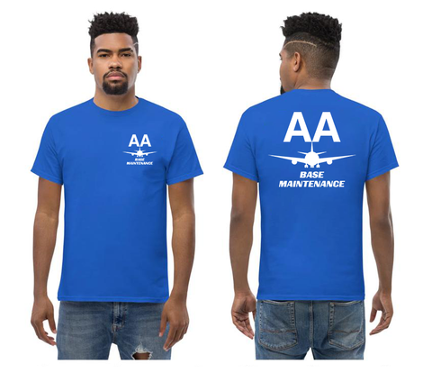 AMERICAN AIRLINES APPAREL -Base Maintenance White Font Logo T-Shirts