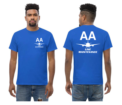 AMERICAN AIRLINES APPAREL Line Maintenance White Font Logo T-Shirts