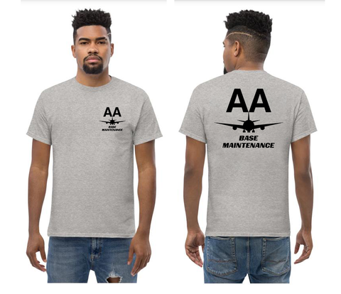 AMERICAN AIRLINES APPAREL -Base Maintenance  Black Logo T-Shirts
