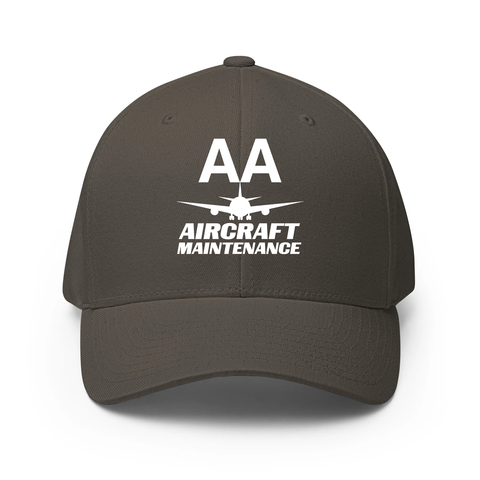 AMERICAN AIRLINES APPAREL - Closed Back Structred Cap (Flexifit 6277)  Aircraft Maintenance Hat