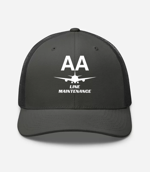 AMERICAN AIRLINES APPAREL - Retro Trucker Hat  Yupoong 6606 - Line Maintenance  -   Charcoal Hat