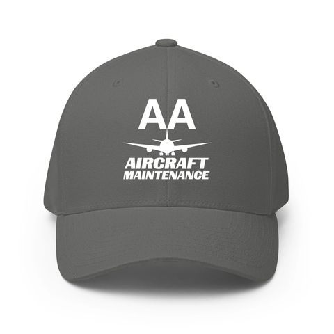 AMERICAN AIRLINES APPAREL - Closed Back Structred Cap (Flexifit 6277)  Aircraft Maintenance - Charcoal Hat