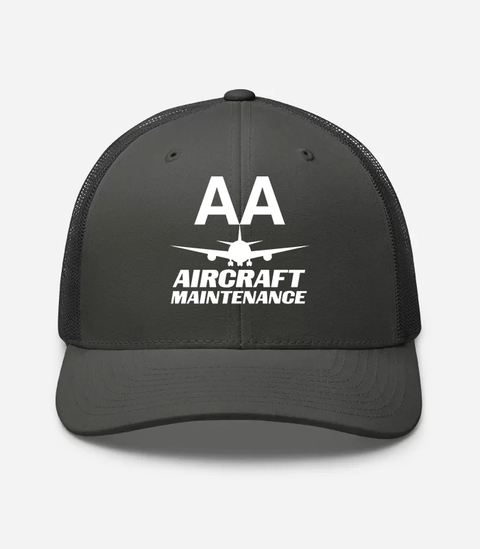 AMERICAN AIRLINES APPAREL - Retro Trucker Hat  Yupoong 6606 - Aircraft Maintenance  -   Charcoal Hat