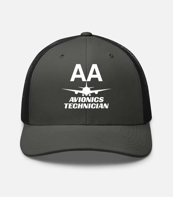 AMERICAN AIRLINES APPAREL - Retro Trucker Hat  Yupoong 6606 - Avionics Technician  -   Charcoal white Hat