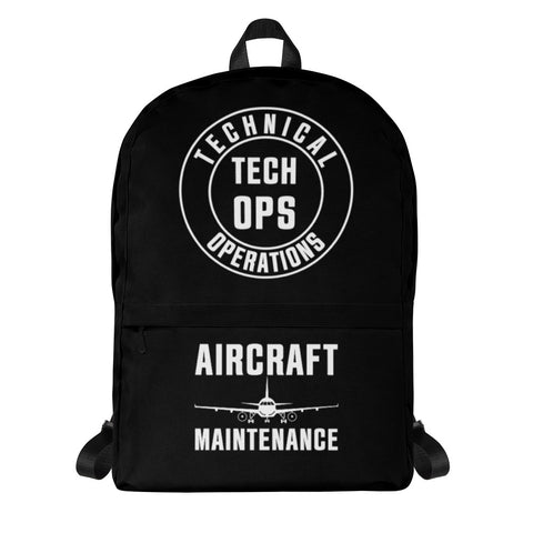 Tech-Ops Aircraft Maintenance Black Backpack