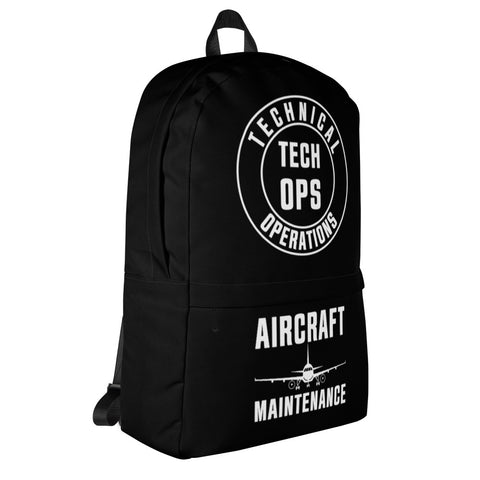 Tech-Ops Aircraft Maintenance Black Backpack