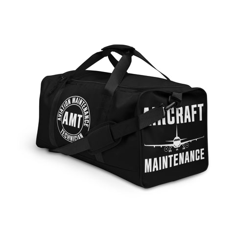 AMT Aircraft Maintenance Black Duffle Bag