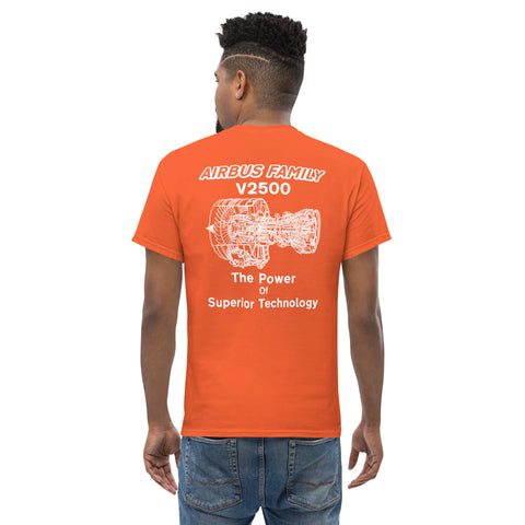 AMT Aircraft Maintenance, Airbus Family V2500 The Power Of Superior Technology Men's classic tee