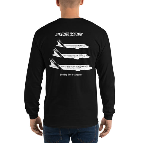 AMT Aircraft Maintenance, Airbus Family Setting The Standards Men’s Long Sleeve Shirt