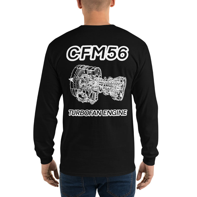 AMT Aircraft Maintenance, CFM56 Turbofan Engine Men’s Long Sleeve Shirt